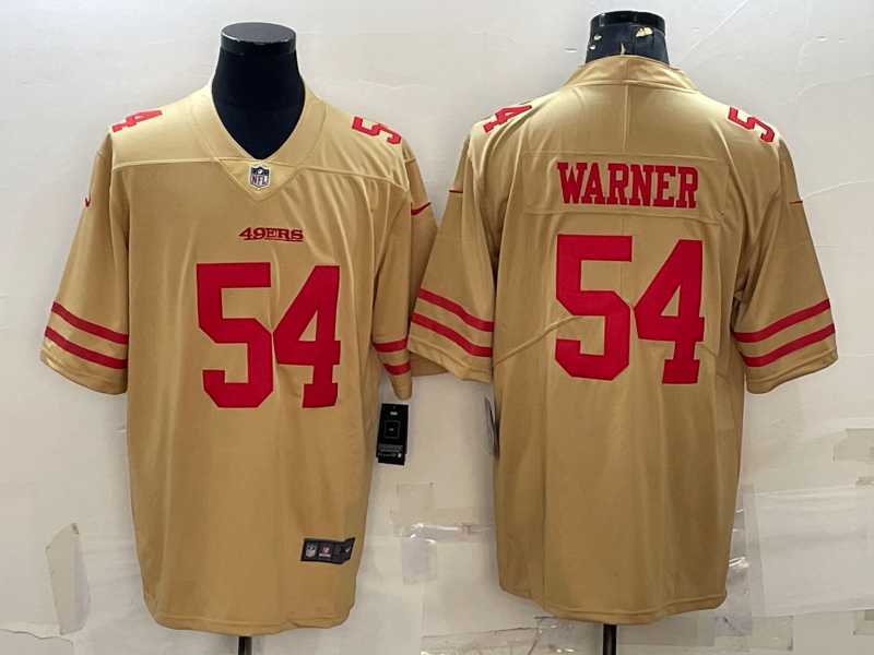 Mens San Francisco 49ers #54 Fred Warner Gold NEW 2022 Inverted Legend Stitched NFL Nike Limited Jersey
